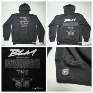 Reigning Champ x Osifeso x Vides Protect and Support Black Life BLM Hoodie Sz L